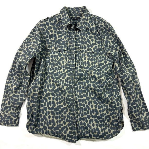 Banana Republic Dillon Shirt Button Front Animal Print - Picture 2 of 7